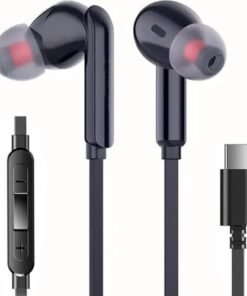 Tak Çalıştır Type-C Kulakiçi Kablolu Kulaklık Mikrofonlu Iphone 15 Pro Max S24 Ultra Uygun Kulaklık (siyah)