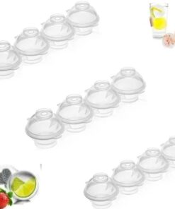 3 Adet Su Sızdırmaz 4'lü Büyük Top Küre Büyük Buz Kalıbı Özel Tasarım BPA Sıfır (3)