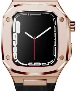 ​​​Apple İle Uyumlu Watch 7 45mm KRD-67 Kordon Siyah-Rose Gold