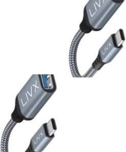 USB 3.0 To Type-C Çevirici Dönüştürücü 60W Hızlı Şarj Desteği 15 cm Kablolu OTG Adaptör Samsung Huawei Xiaomi Macbook ile Uyumlu GRİ OTTCA-01 İkili Paket