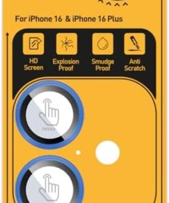 LABS iPhone 16 / iPhone 16 Plus Metal Kamera 9H Lens Koruyucu (Blue)