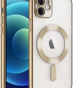 iPhone 11 için Kılıf Kamera Korumalı Magsafe Wireless Şarj Özellikli Demre Kapak Çok Şık Kristal Kılıf Telefonunuzu tam korur iphone 11 kablosuz şarj destekli (Gold)