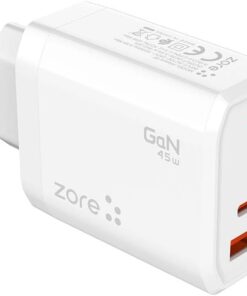 Always-02 GaN Tech Type-C PD4.0 USB-A QC3.0 Hızlı Şarj Özellikli Seyahat Şarj Başlığı 45W Beyaz