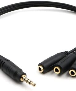 Plus PX-3AUX 3 Lü Stereo Çoklayıcı, 3 x 3.5 mm Aux, 1 giriş 3 çıkış 3.5mm jak Kablo