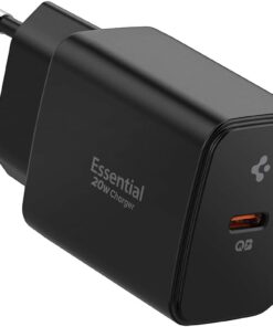 20W USB-C Mini Hızlı Şarj Aleti/Şarj Isısını Düşürür GaN Destekli Akım Korumalı Güç Adaptörü iPhone & Android & iPad Type-C EE201 Black - ACH09217