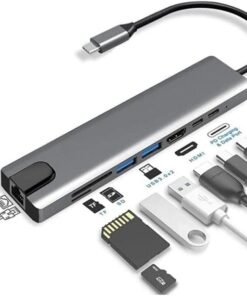 Macbook Pro Air Usb Type-c Hub Dönüştürücü Çoklayıcı Usb Hdmi, Tf, Sd, Pd, Ethernet