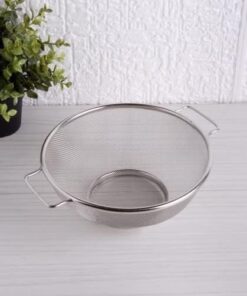 Paslanmaz Çelik Çift Kulplu Sepet Süzgeç 22cm*10cm, Salata Süzgeci Meyve Süzgeci, Makarna Süzgeci, Paslanmaz Çelik Çift Kulplu 22cm Sepet Süzgeç