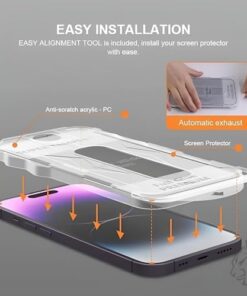 iPhone 12 Pro ve iPhone 12 (6.1'') İle Uyumlu [PREMIUM] Ekran Koruyucu Hizalama Aparatlı [Kolay Kurulum] ve Uygulanırken Camın Altında Toz Bırakmayan Darbelere Karşı Ekstra Güçlü Cam