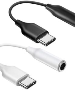 TYP-C İçin 3.5mm Kulaklık ve Mikrofon Adaptörü Siyah (Siyah)