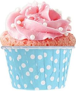 At Market KM-PKU-0215 Puantiyeli Muffin Kek Kapsülü 25'li, Bebek Mavisi