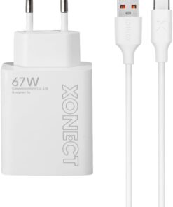 - USB Çıkışlı 67W Hızlı Şarj Adaptörü ve 1M USB to Type-C Kablo Seti