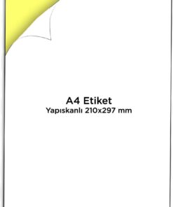 label A4 Etiket Yapışkanlı | 100 Sayfa Adres etiketi 210x297 mm - 100 Sayfa Çok amaçlı Universal Etiketler - Adres Etiketler - Beyaz Etiket