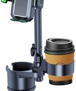 Araç içi Telefon Tutucu ve Çift Bardak Tutuculu Büyük Boy 40 Cm Yükseklik Kullanımı Kolay ve Pratik Fonksiyonel Telefon Tutucu SB-3066S
