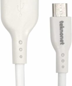Micro USB Şarj Kablosu 1 Metre – Dayanıklı, Hızlı Şarj & Veri Aktarımı – Beyaz, Android Telefonlar ve Daha Fazlası İçin Uyumlu