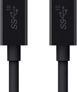 USB 3.1 USB-C - USB-C kablosu, 0,9 m (USB IF sertifikalı, 5 A kablo 100 W performans destekler), siyah