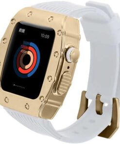 ​​​Apple İle Uyumlu Watch 44mm KRD-65 Kordon Beyaz-Gold