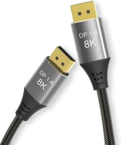 Plus PX-DP14-5 5 Metre 1.4V 8K UHD Örgülü Display Kablo, 360Hz Destekli FreeSync G-Sync Displayport Kablo, 144Hz 5 Metre Display kablo, 165hz Display kablo, 240Hz Display kablo, 360hz Display kablo