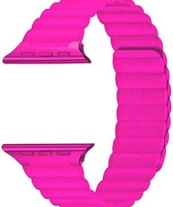 Merkezi Apple Watch 38mm KRD-09 Deri Lop Kordon Pembe