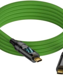 Type C To Type C 100W Hızlı Şarj 20Gbps Veri Transfer Hızı 8K60Hz Görüntü Aktarım Kablosu 2 metre Yeşil GRN-02