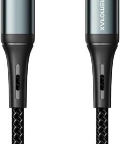 Örgülü iPhone Uyumlu Type C-Lightning PD Hızlı Şarj Kablosu, Siyah (100 CM)