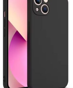 GİYİM & AKSESUAR iPhone 13 (6.1) inç ile uyumlu First Silikon kılıf ince yapılı tam koruma sağlayan Kamera Korumalı Kılıf (Siyah)