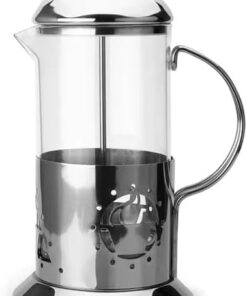 Home Metal Saplı Borosilikat French Press, Termisil Süzgeçli Demlik, Bitki Çayı, Kahve ve Ada Çayı İçin İdeal, Dayanıklı ve Şık Tasarım (600 Ml)