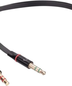 HY-X78 Siyah 3.5mm to Audio + Mic 0.15m Kulaklık Çevirici
