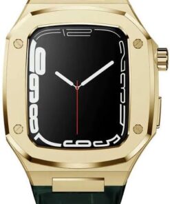 ​​​Apple İle Uyumlu Watch 44mm KRD-67 Kordon Yeşil-Gold