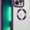 aks iphone 12 pro max uyumlu lens korumalı lazer kılıf mor