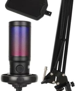 V6 RGB Set USB Oyuncu ve Yayıncı Mikrofonu Condenser Stüdyo (Kayıt Gaming Tiktok Twitch Canlı yayın Discord Youtube)