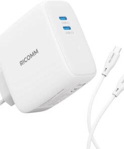 100W GaN 2 Portlu USB-C Şarj Aleti QC5.0 PD Type-C Hızlı Şarj Cihazı + 100W Şarj Kablosu