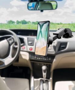 360 Derece Dönen Torpido Üstü Uzunluk Ayarlamalı Vantuzlu Teleskopik Araç Telefon Tutucu