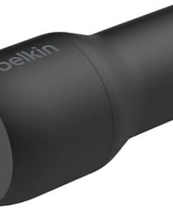 Boost Charge Çift Bağlantı Noktalı 24 W Araç Şarjı, iPhone ve Android telefon uyumlu, Siyah, CCB001btBK