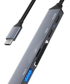 NR24 6in1 Type-C HUB Dock USB 3.0 5Gbps Veri Aktarımı Kart Okuyucu 100W PD Cep Telefonu Şarj Aleti