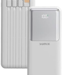20000 Mah Dijital Göstergeli Dahili Çoklu Kablolu Taşınabilir Powerbank Beyaz PB-50