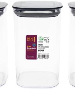 DecoBella 3 'lü 1.1 Lt. Kare Erzak Kabı Seti