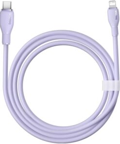 Pudding Hızlı Şarj Özellikli Type-C to Lightning Kablo 20W, 1.2 Metre, Mor