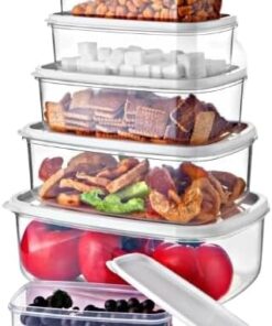 HOME 6 lı Set Dikdörtgen Saklama Kabı Seti - Platin Serisi Beyaz