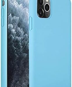Iphone 11 Uyumlu (6.1") içi Kadife Lansman Liquid Silicone kılıf Şok Emici Full Kasa Koruma Sağlayan Kılıf (Açık Mavi)
