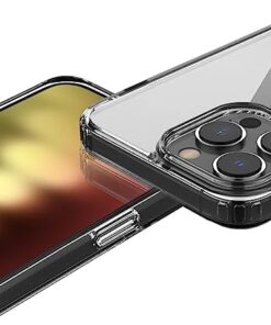 iPhone 15 Pro ile Uyumlu (6.inç) Air Hybrid Darbe Emici TPU ve PC Şeffaf Kılıf, Smoke Black