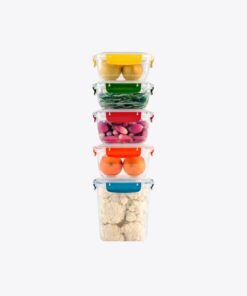 Home Sızdırmaz 5'li Saklama Kabı Seti, Çeşitli Boyutlarda (2x800 ml, 2x1000 ml, 1x2100 ml), Gıdaları Taze Tutma, BPA İçermeyen Malzeme, Mutfakta Düzenleyici