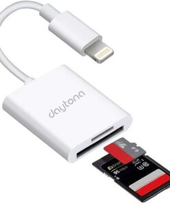 NK1022 Apple iPhone iPad Lightning To SD Camera Reader SD Micro SD Kart Okuyucu Kablo Adaptör-Beyaz