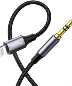 Metal Lightning - 3.5mm AUX Ses Kablosu 1mt Jak Adaptörü Dongle Kulaklık Çevirici