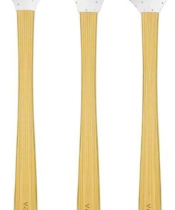 Indigo 3'Lü Beyaz Noktalı Bambu Silikon Spatula Seti Uzun 26 Cm Vlt1516