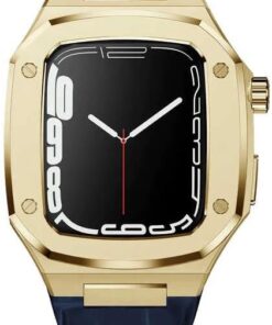 ​​​Apple İle Uyumlu Watch 7 45mm KRD-67 Kordon Lacivert-Gold