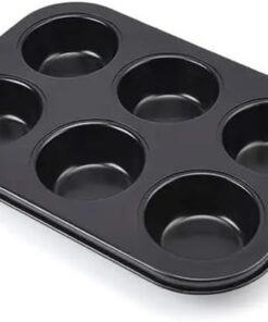 Home 6 Gözlü Metal Muffin ve Cupcake Tepsisi, Fırın Tepsisi, Çok Amaçlı Kek Kalıbı, Yüksek Isıya Dayanıklı, Kolay Temizlenebilir, Mükemmel Pişirme Sonuçları