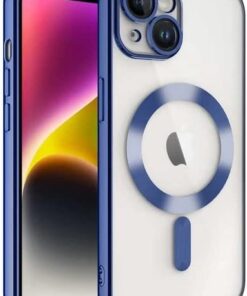 iPhone 13 için Kılıf Kamera Korumalı Magsafe Wireless Şarj Özellikli Demre Kapak Çok Şık Kristal Kılıf Telefonunuzu tam korur iphone 13 kablosuz şarj destekli (Sierra Mavisi)