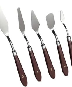 5 Parça Paslanmaz Çelik Spatula Seti Seramik Kil Hamuru Pasta Kreması Hamur Bıçağı Ahşap Saplı Süsleme Şekil Verme ve Kazıma Seti Boya Paletleri,Mutfakta, diğer Hobi ve El Sanatları İçin