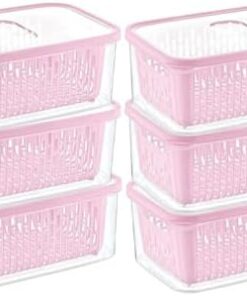 6'lı Süzgeçli Fresh Saklama Kabı Seti 1.6 Lt Plastik Saklama Set 6 Adet