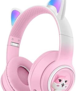 RENKLİ BÜYÜK A KALİTE KULAK ÜSTÜ TAÇ RENKLİ IŞIKLI KEDİ KULAKLI KEDİ KABARTMALI 5.3 VERSİON PED BALŞLIKLI BOYU AYARLANABİLEN ÇOK RAHAT BLUETOOTH KULAKLIK AKZ 02 (PEMBE)